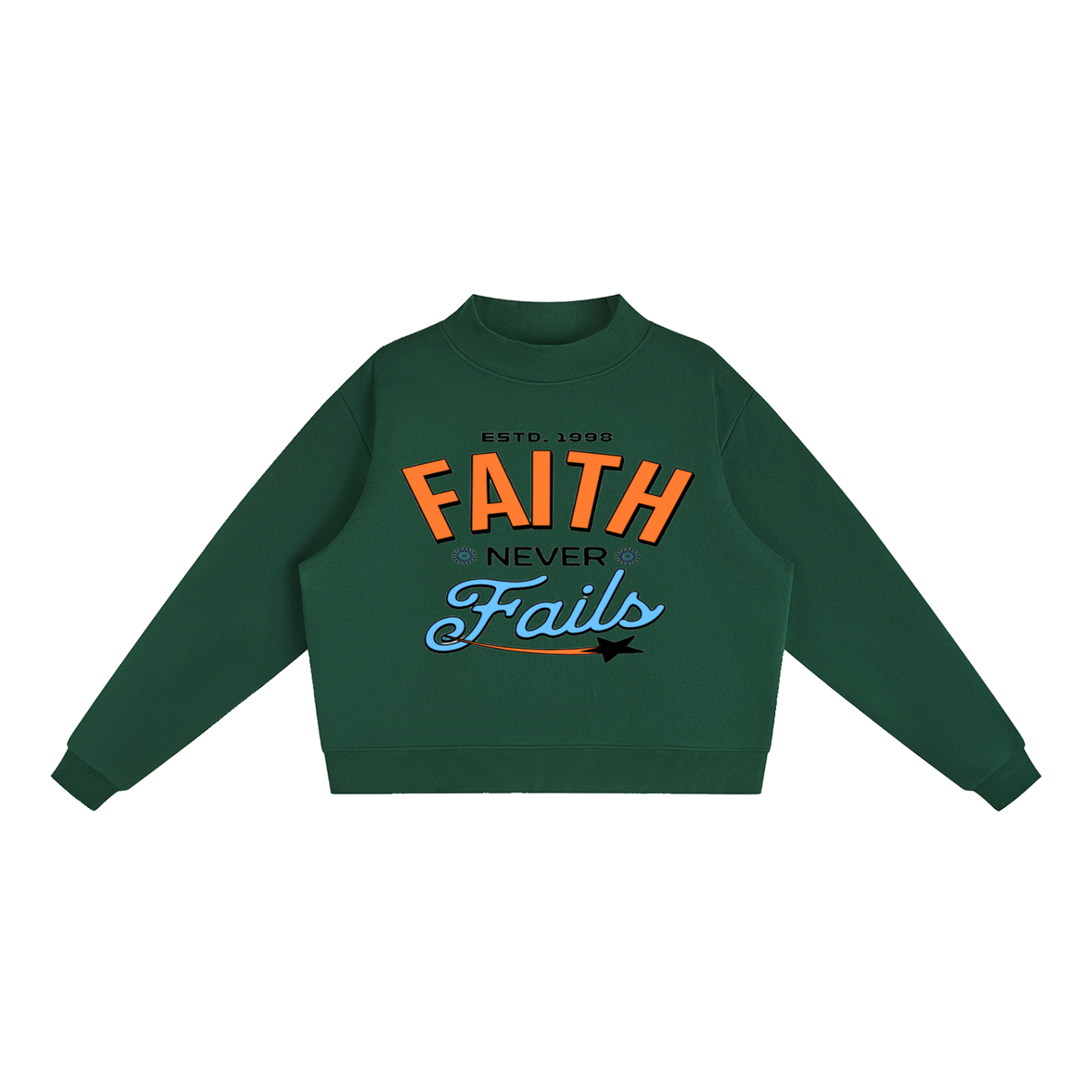 Essential Fleece Mock-Neck Crew Sweatshirt