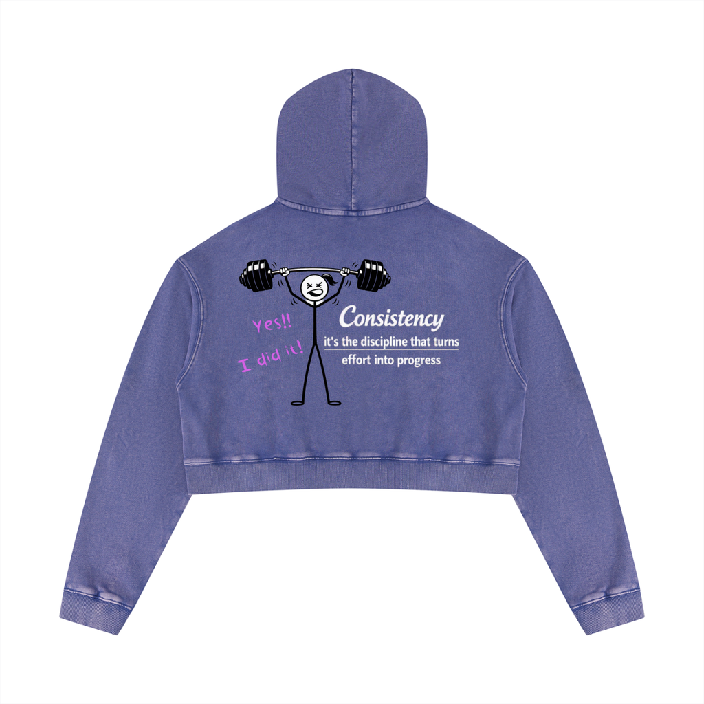 Women’s Mineral Washed Crop Hoodie