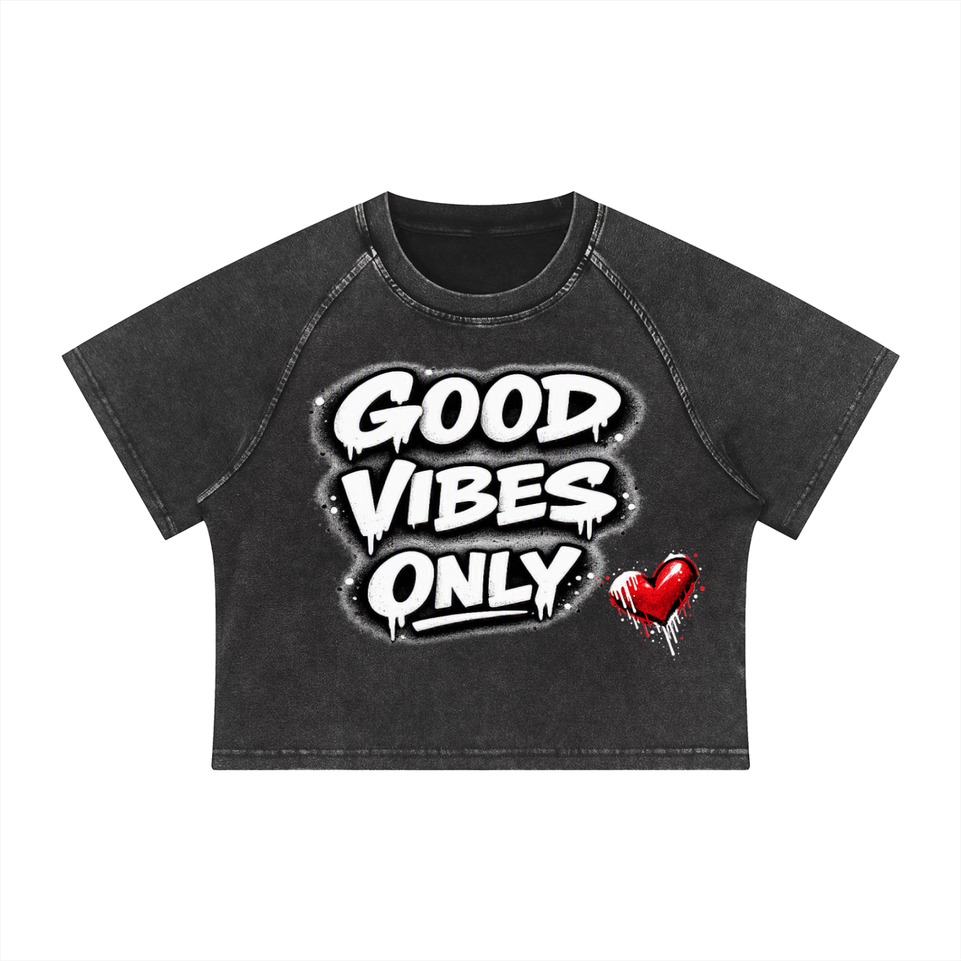 Women's Mineral Wash Raglan Crop T-Shirt