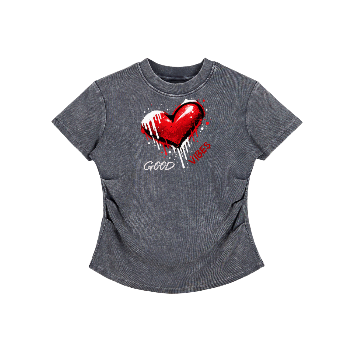 Vintage Washed Bodycon Cotton T-Shirt