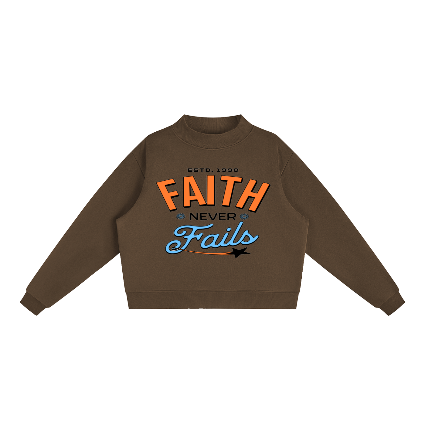 Essential Fleece Mock-Neck Crew Sweatshirt