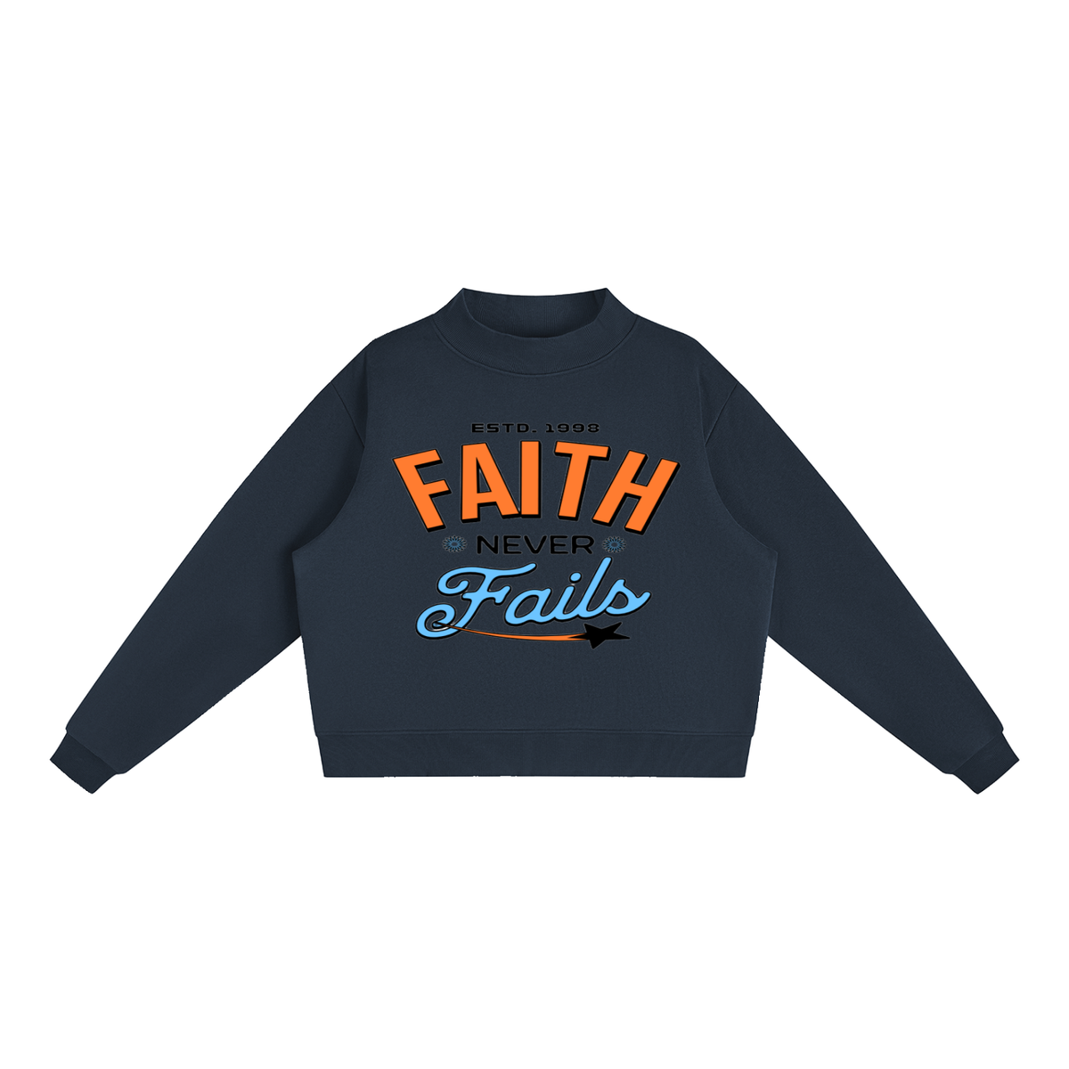 Essential Fleece Mock-Neck Crew Sweatshirt