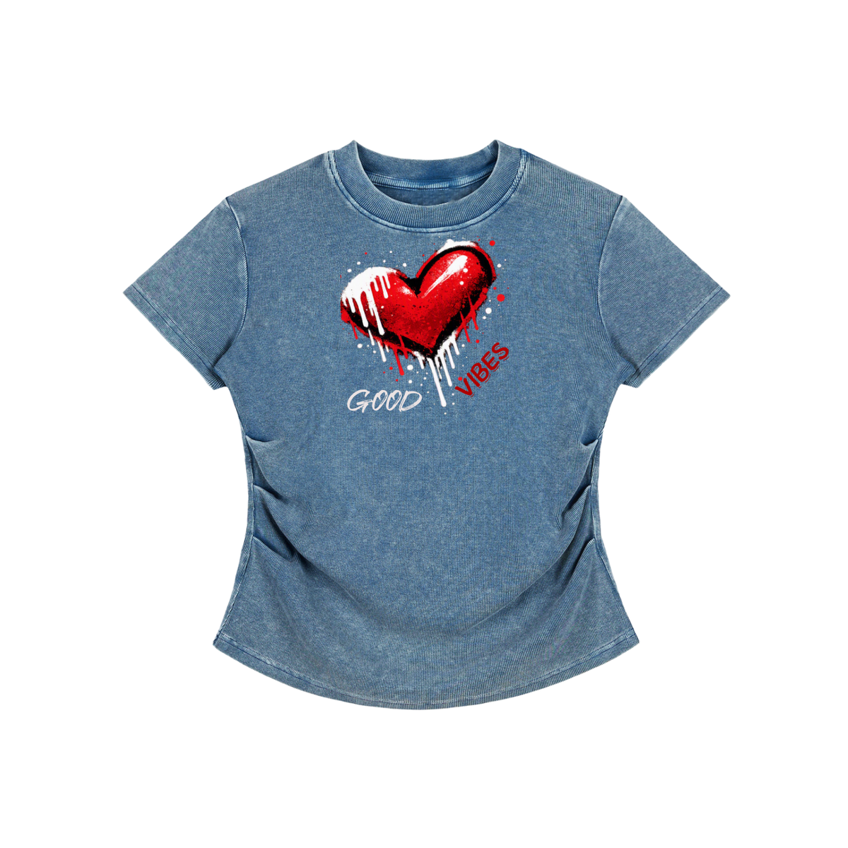 Vintage Washed Bodycon Cotton T-Shirt