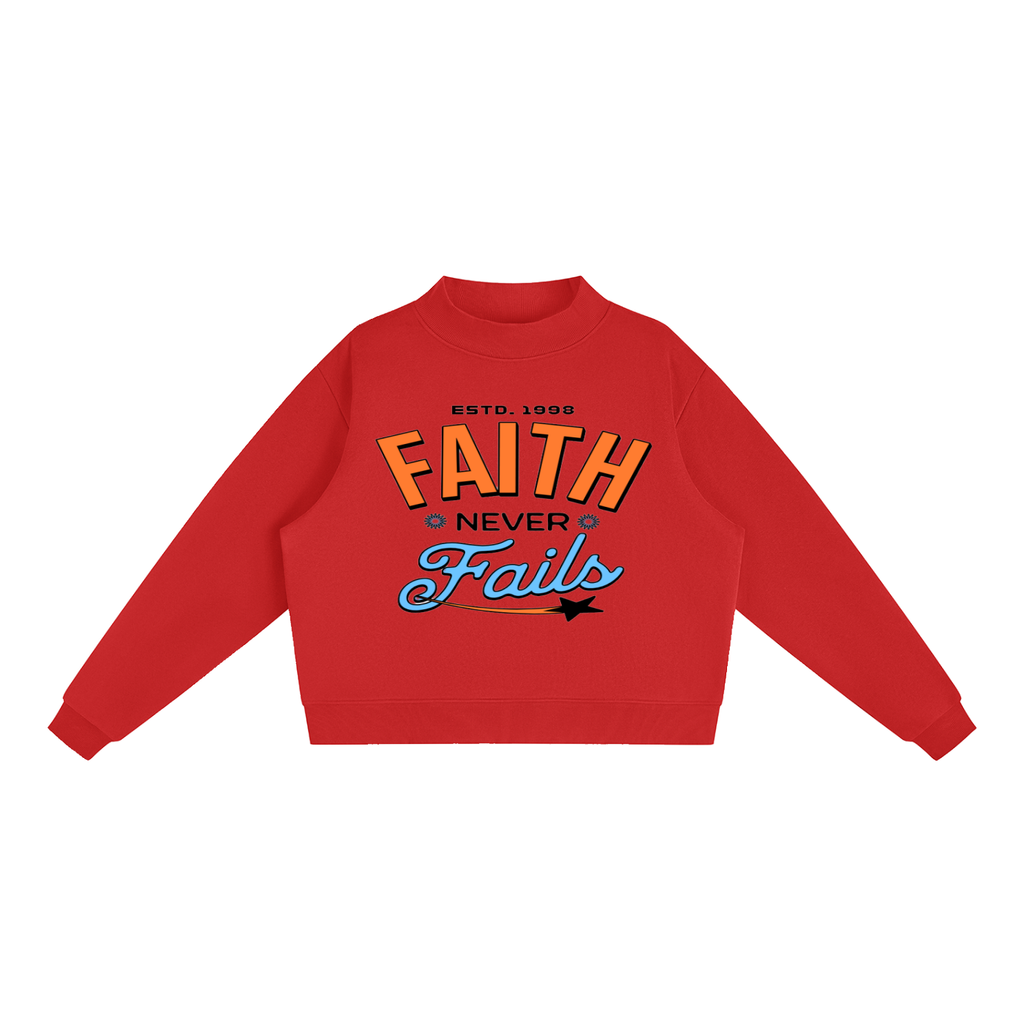 Essential Fleece Mock-Neck Crew Sweatshirt