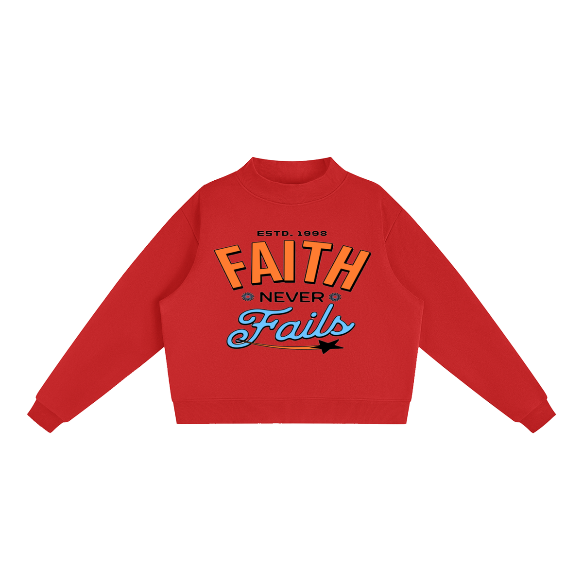 Essential Fleece Mock-Neck Crew Sweatshirt