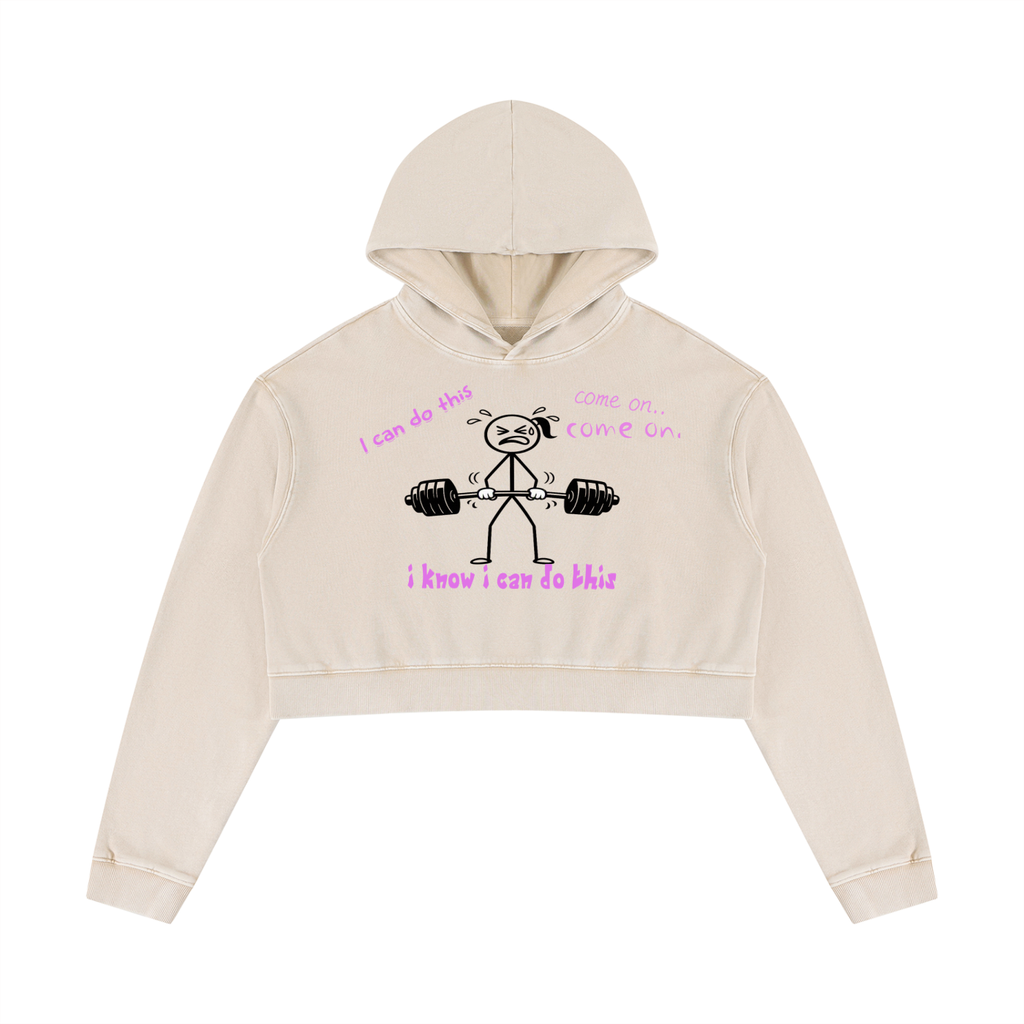 Women’s Mineral Washed Crop Hoodie