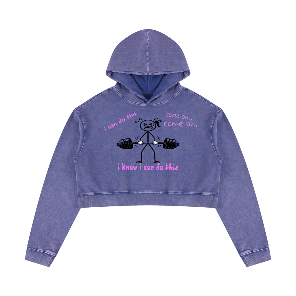 Women’s Mineral Washed Crop Hoodie