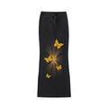 Dyed Washed Drawstring Maxi Skirt